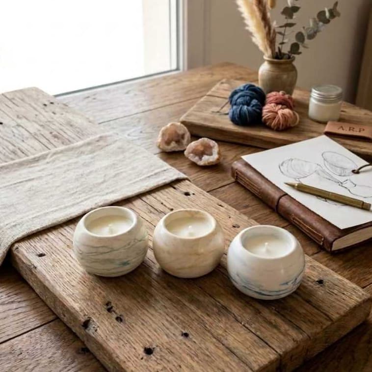 Vela Aromática Artesanal Decorativa em Cera Vegetal | Perfumada para Decoração e Presente
