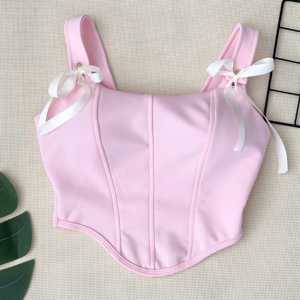 Top Feminino de Alça com Laços Decorativos