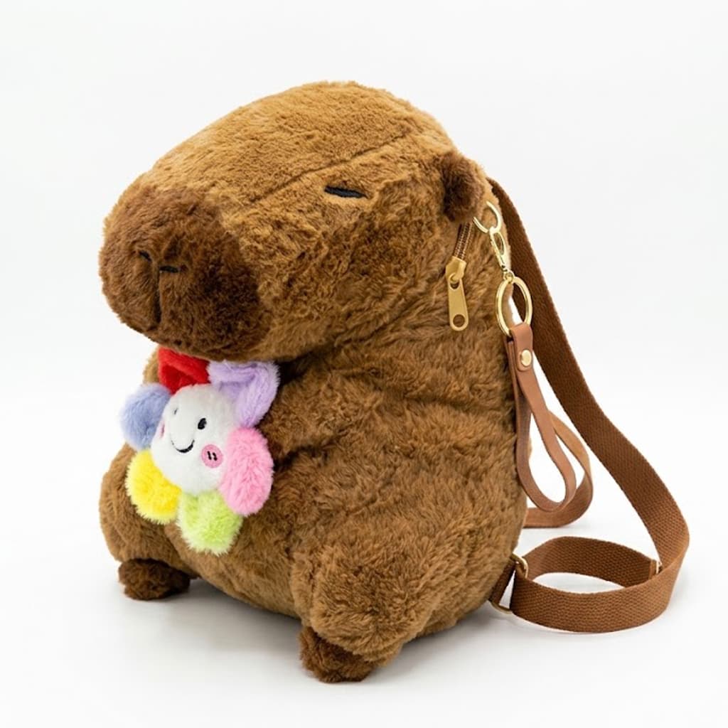 Mochila Capivara Pelucia Macia fofa
