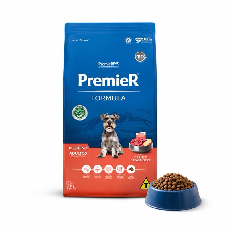 PremieR Fórmula Cães Adultos Porte Pequeno Carne e Batata-Doce 2,5 kg