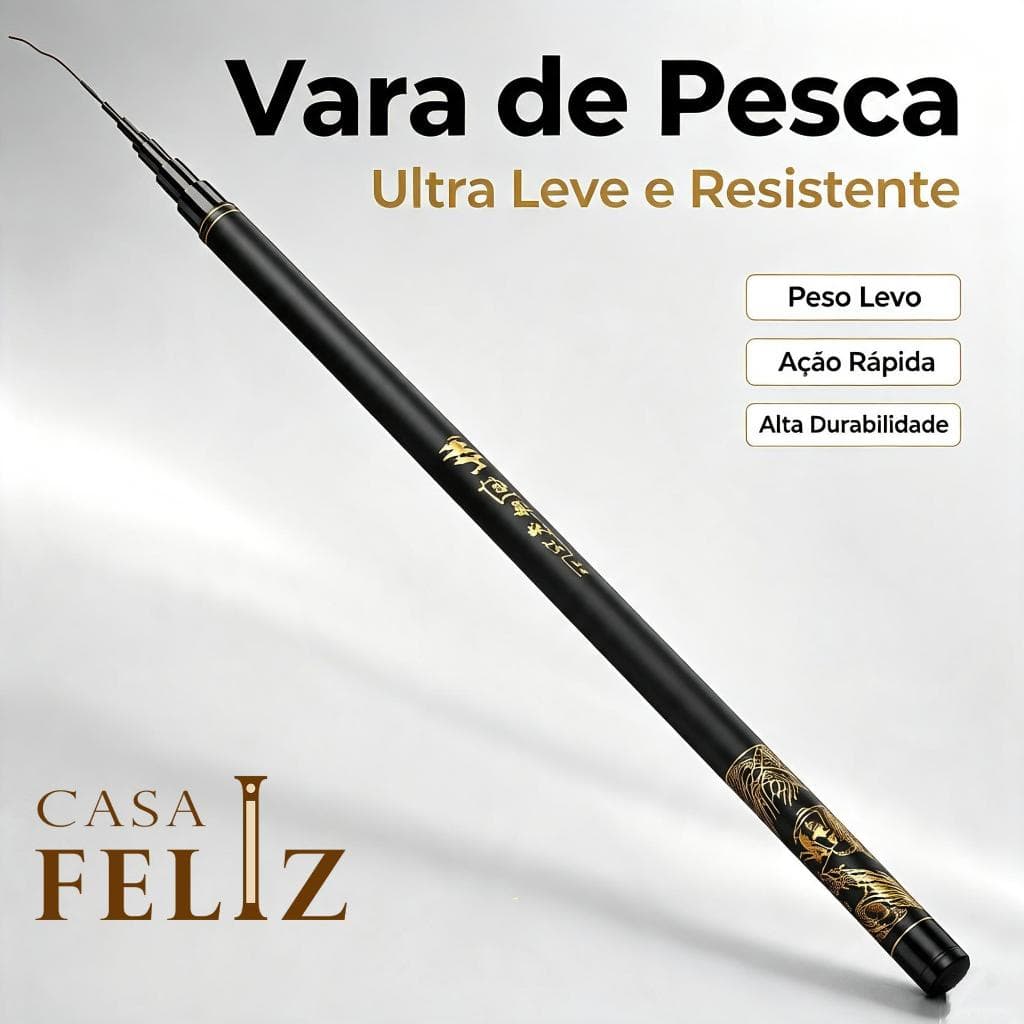 Kit 2 Varas de Pesca Telescópicas 3,60m Fibra de Vidro, Vara Retrátil Leve e Portátil para Rios e Lagos