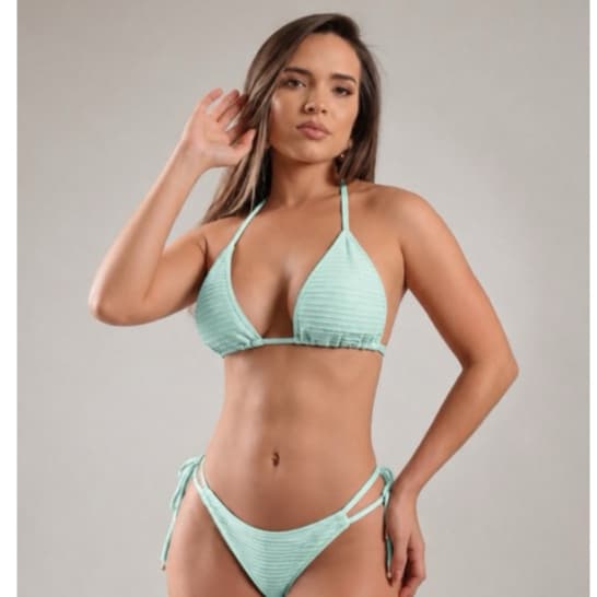 Conjunto biquini texturizado com bojo excelente qualidade e conforto / biquinis cor do verão/ moda praia/envio rapido