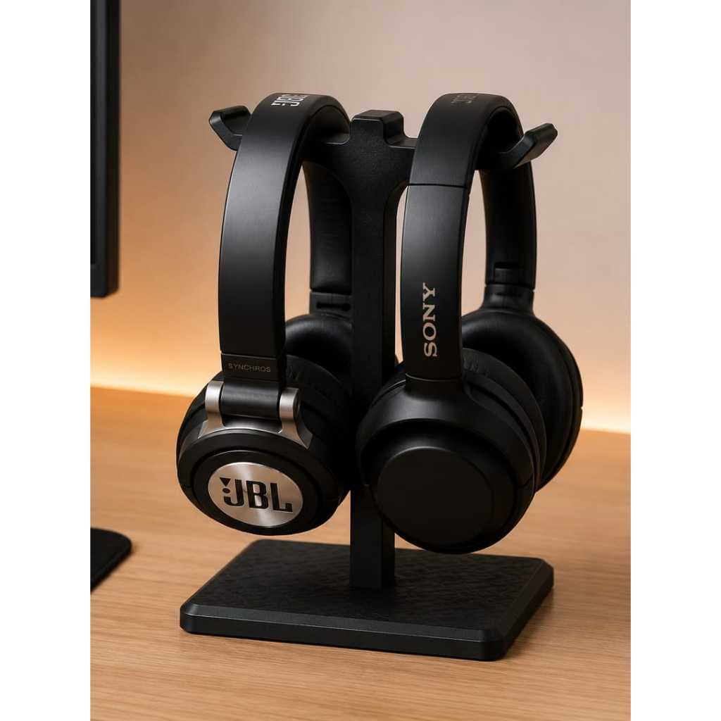 Suporte Duplo Para Fone De Ouvido Headset Gamer Mesa Organizador Reforçado