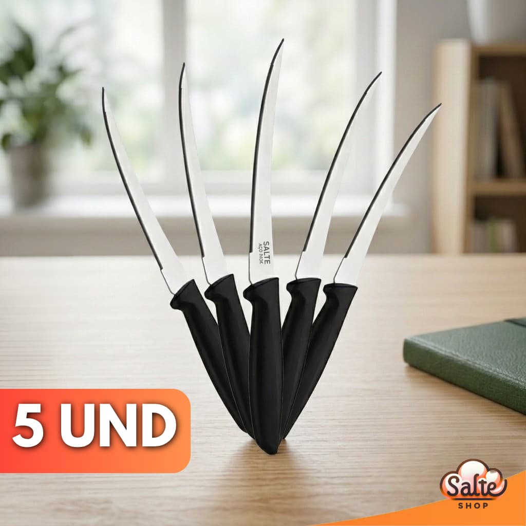 Kit 5 Facas de Tomate Precisas Aço Inox Legumes Vegetais Frutas Chef Profissional 5'' Envio Imediato