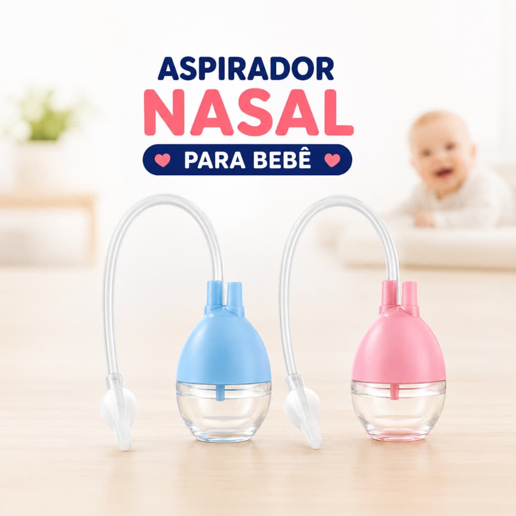 Aspirador Nasal Bebê Sugador Nasal Infantil para Catarro e Secreção Azul ou Rosa