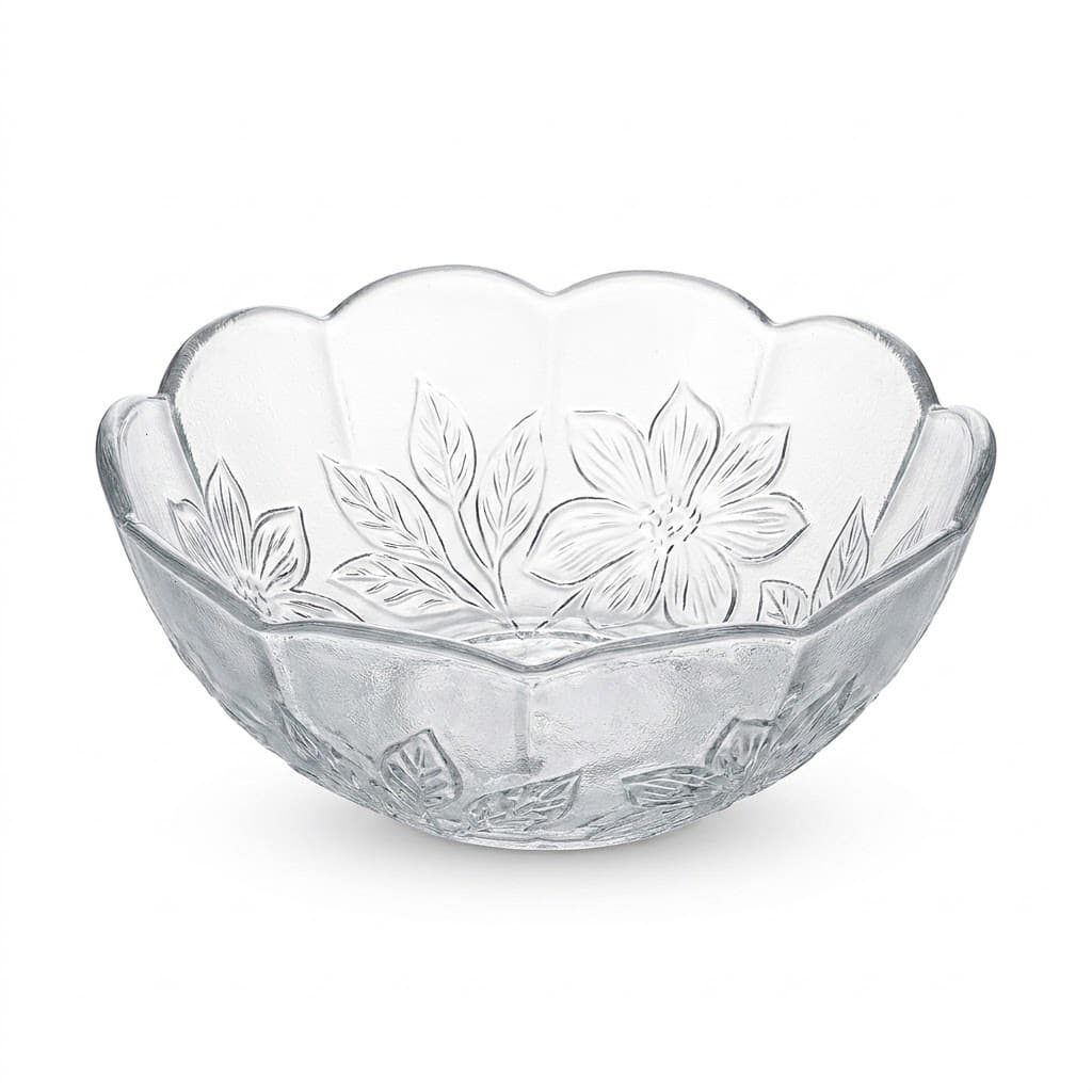 Conjunto 3 Tijela,  Tigela de Vidro Transparente Formato Flor