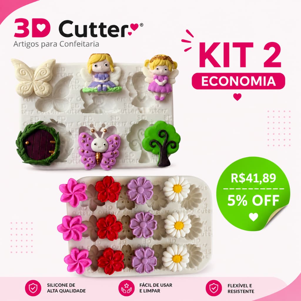 Combo Moldes Silicone para Artesanato  - Kit 2 unidades - 5% OFF ( Escolha os modelos no chat)