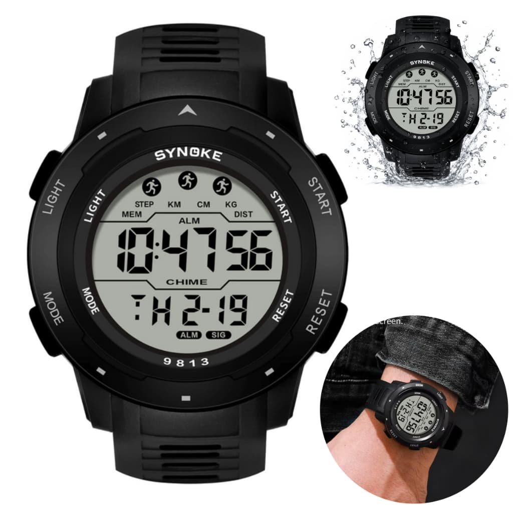 Relógio Esportivo Digital Masculino SYNOKE Prova D'água Cronômetro Fitness