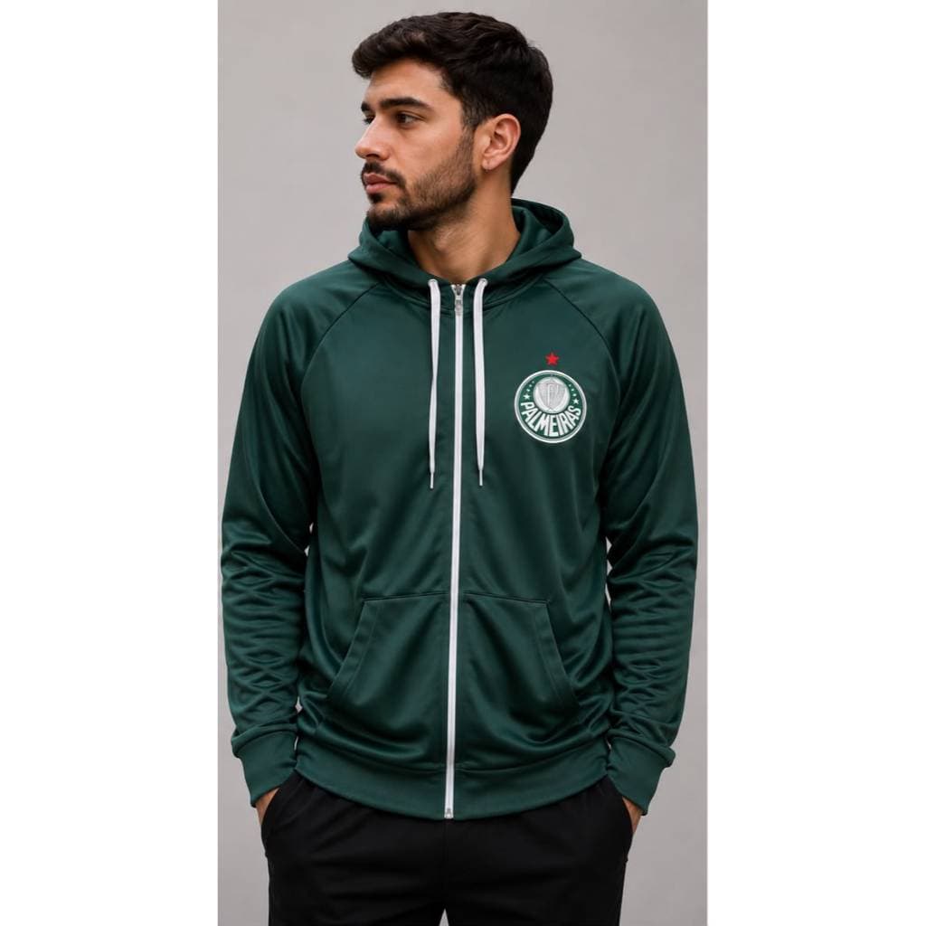 Jaqueta Corta Vento Palm. Verde Torcedor Masculina Esportiva Futebol Casual Leve Estilosa Jaqueta verdão