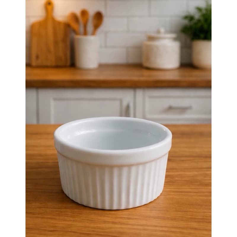 Ramekim de Porcelana 135ml – Pote para Sobremesa, Molhos e Servir – Branco