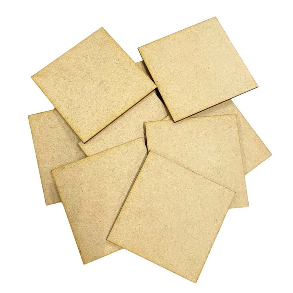 Kit 50 plaquinha quadrinho 10x10 cm chapa mdf cru 3mm placa mini quadro base artesanato porta copo