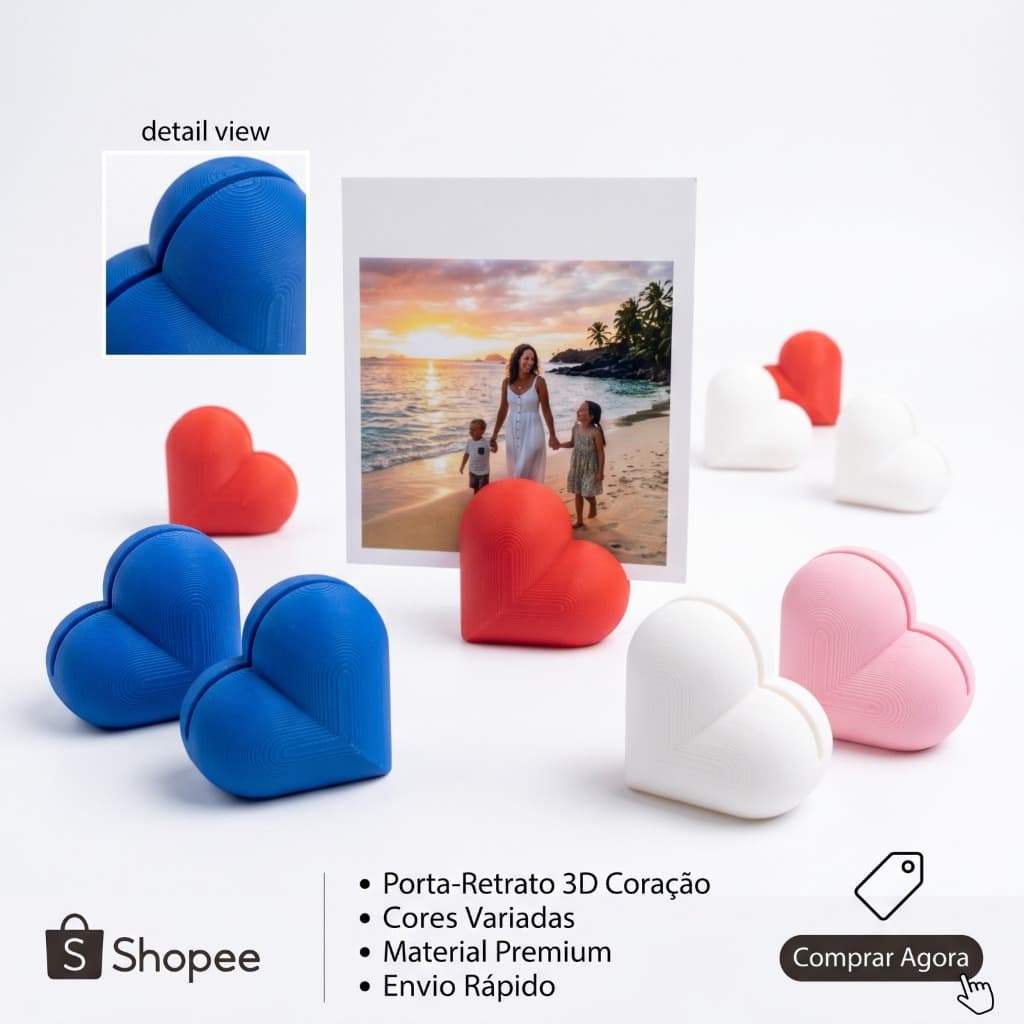 Suporte Porta Retrato MAIOR Coração Foto Polaroid e/10x15 Cartão Menu Decoração Casamento Dia dos Namorados,Dia Das Mães