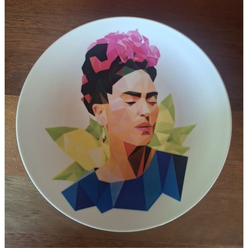 Prato Porcelana Frida Kahlo decorativo.