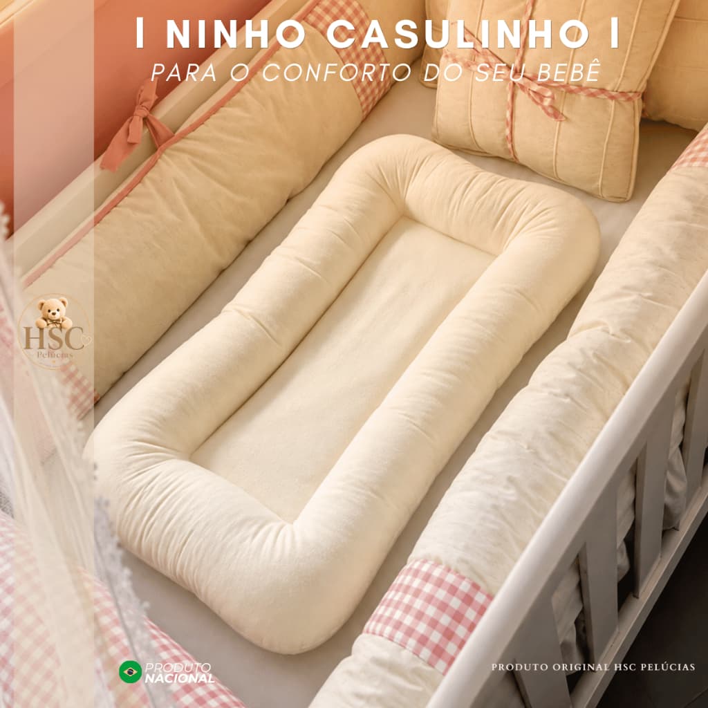 Ninho redutor de berço sensorial casulinho aconchego o ninho que abraça o seu bebe cores lisas algodão