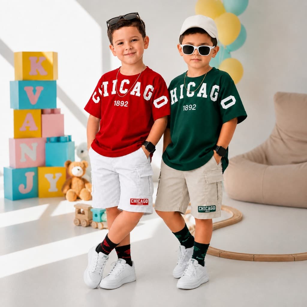 Kit conjunto infantil - 2 Conjuntos 2026 - Kit conjunto NATALINO+KIWI 2026 - KIT com 04 peças - Roupa infantil pra festa