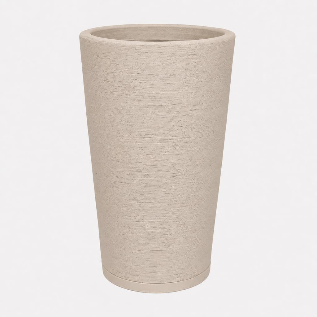 Vasos Para Plantas Coluna Cone Grafiato Tamanho GG com Prato Coletor - Vaso Decorativo em Polietilenov