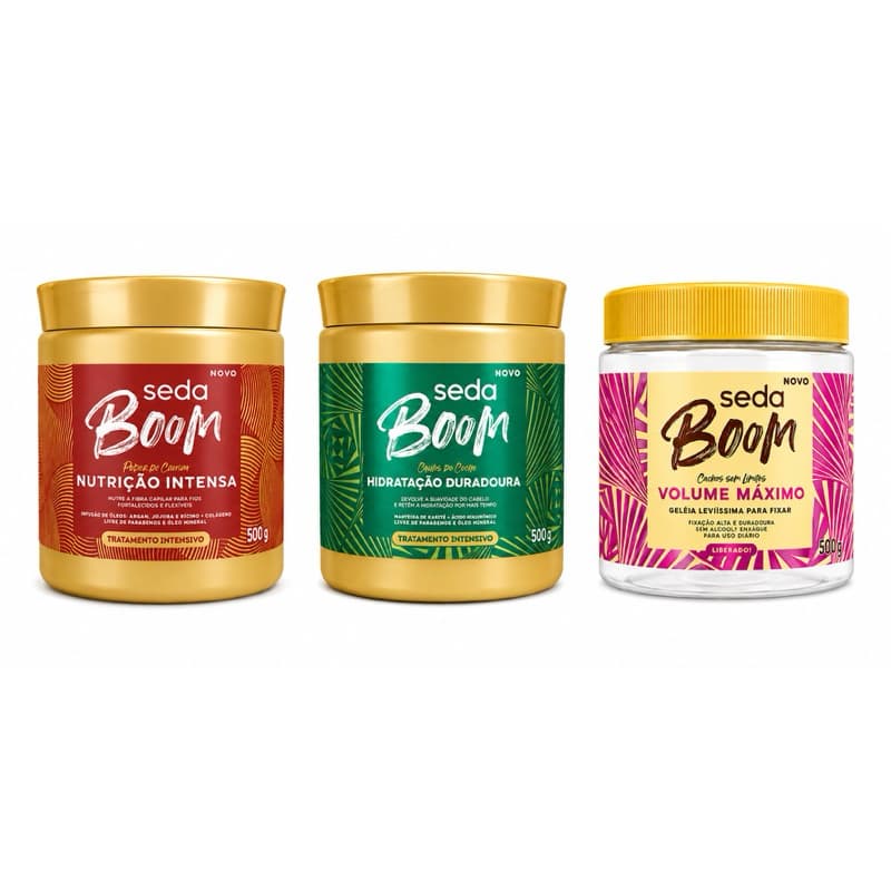 Máscara Capilar Seda Boom 500g – Nutrição, Hidratação e Volume