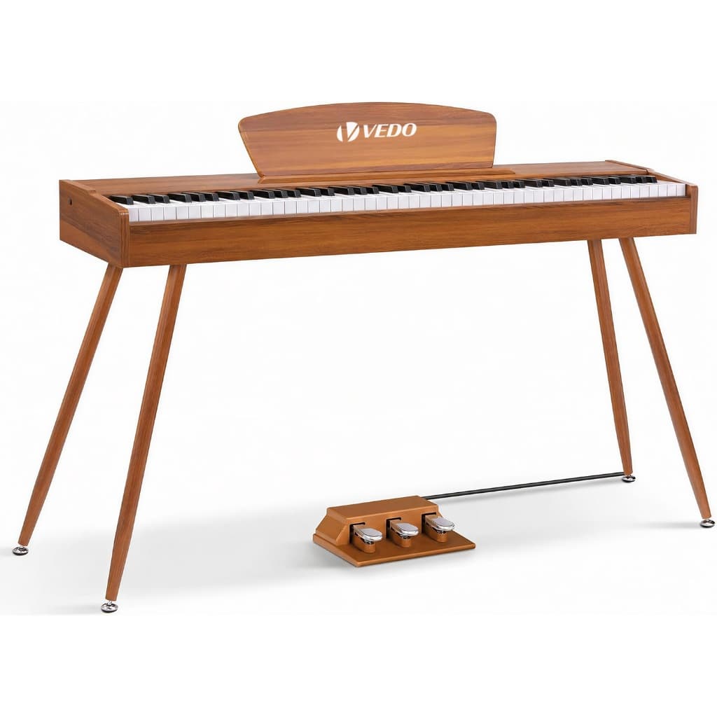 Piano digital VEDO com teclado contrapesado de 88 teclas, piano elétrico para iniciantes em tamanho real, com suporte pa