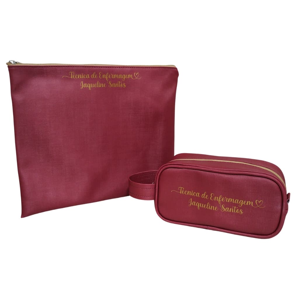 kit Porta Jaleco + Estojo Porta esteto esfigmo oximetro medicina enfermagem scrub personalizados