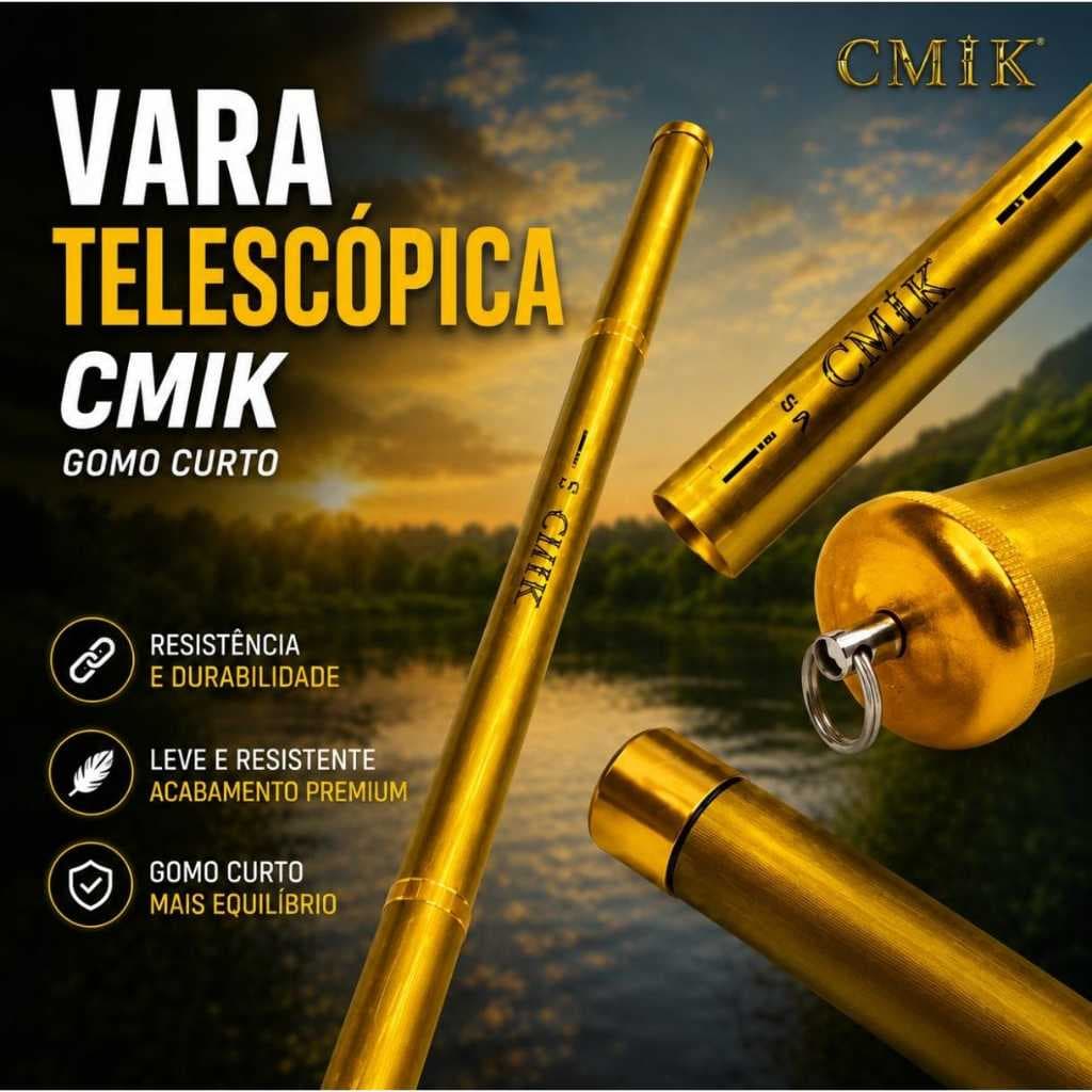 Vara telescópica cmik gomo curto