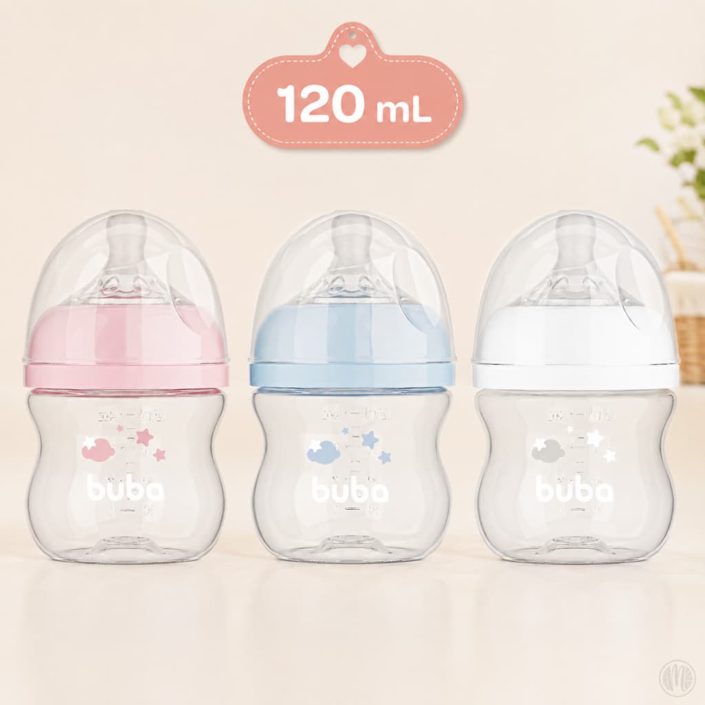 Mamadeira Buba Easy Flow Anticólica 120mL Nuvem