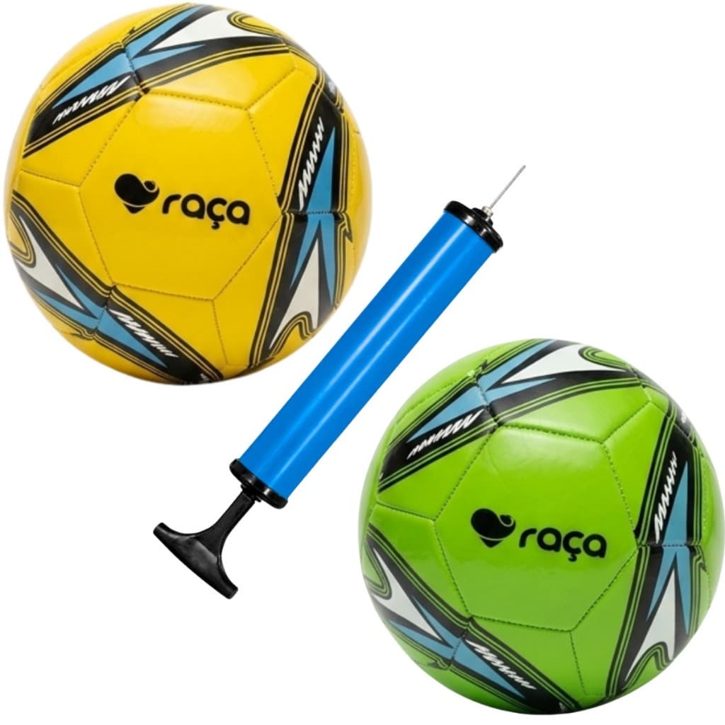 Kit Com 2 Bolas De Futebol De Campo N:5 Mais 1 Bomba E 1 Bico( Cores Variadas)