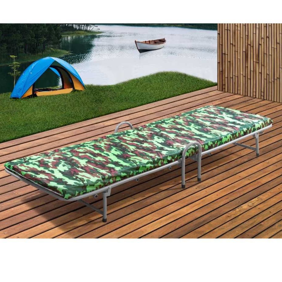 Cama Dobrável De Camping Colchão Incluso Produto Em Estoque - Envio Imediato