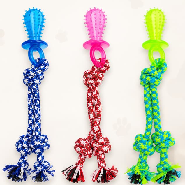Mordedor de Corda Pet 30cm com Mordedor Texturizado | Brinquedo para Cachorro Cabo de Força