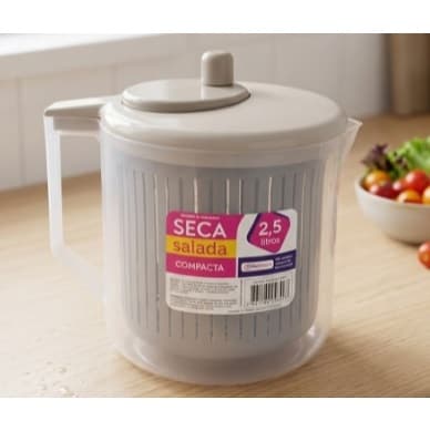 Xplast Centrífuga de Salada Cinza 2,5L - Praticidade e Eficiência com Fácil Limpeza