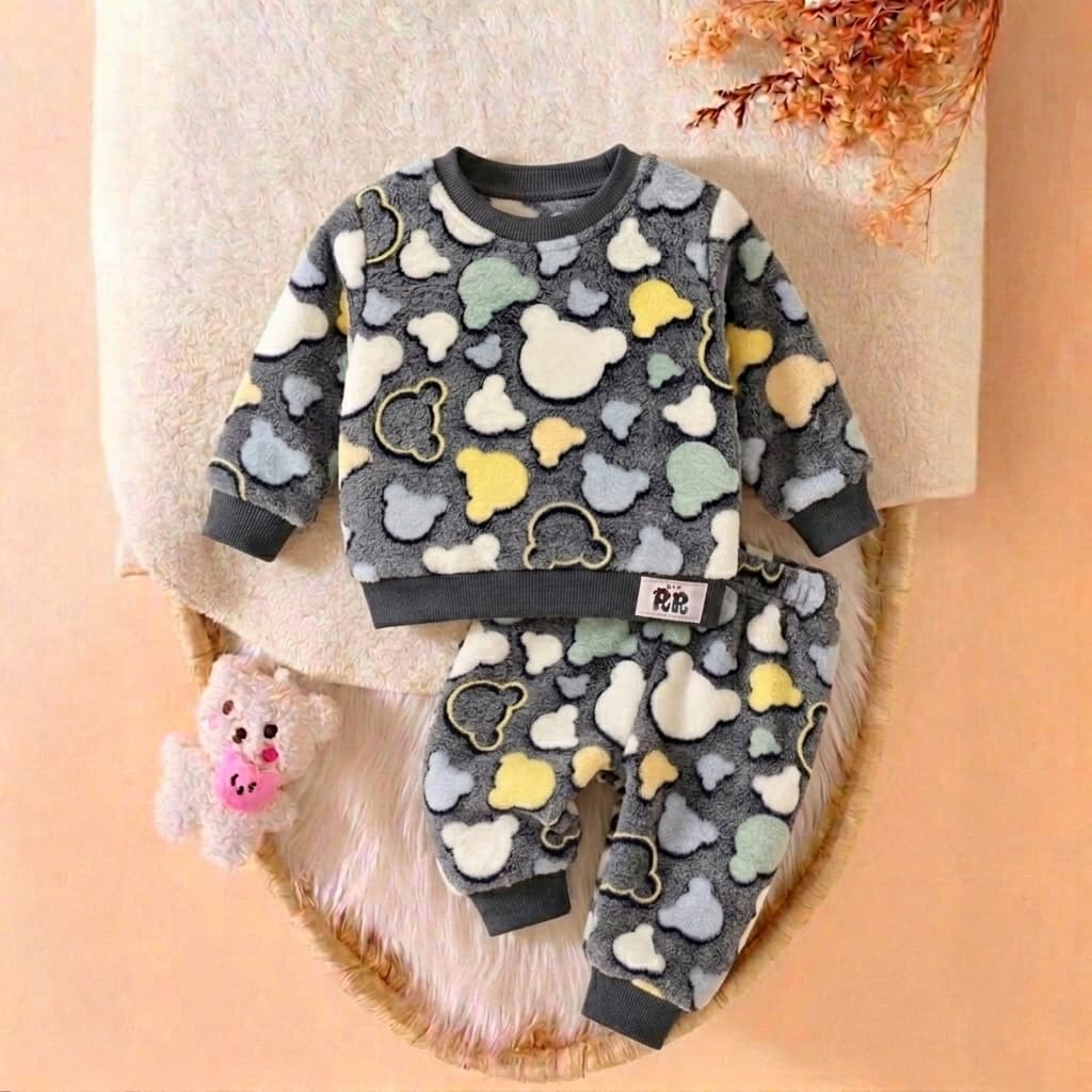 Conjunto em Fleece de Frio Blusa e Calça Infantil Menino e Menina Unissex Inverno