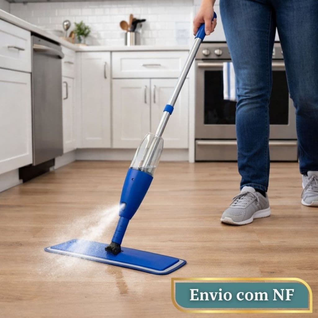 Mop Spray Reservatório Cabeça Giratória 360 Refil Microfibra Faxina Limpeza Piso Rodo Esfregão Flat