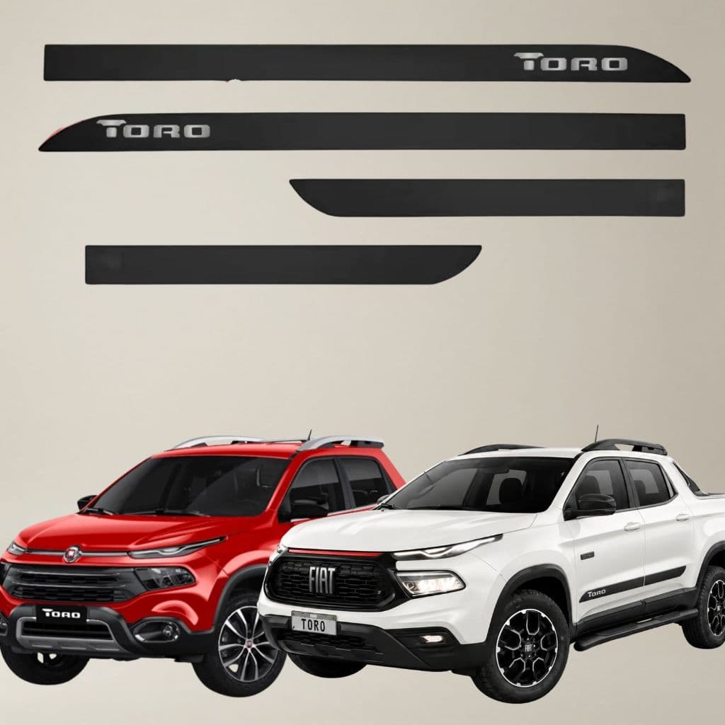 Kit 4 Frisos Lateral Fiat Toro 2016 a 2026 Protetor Porta Jogo Friso Resistente Premium 4P