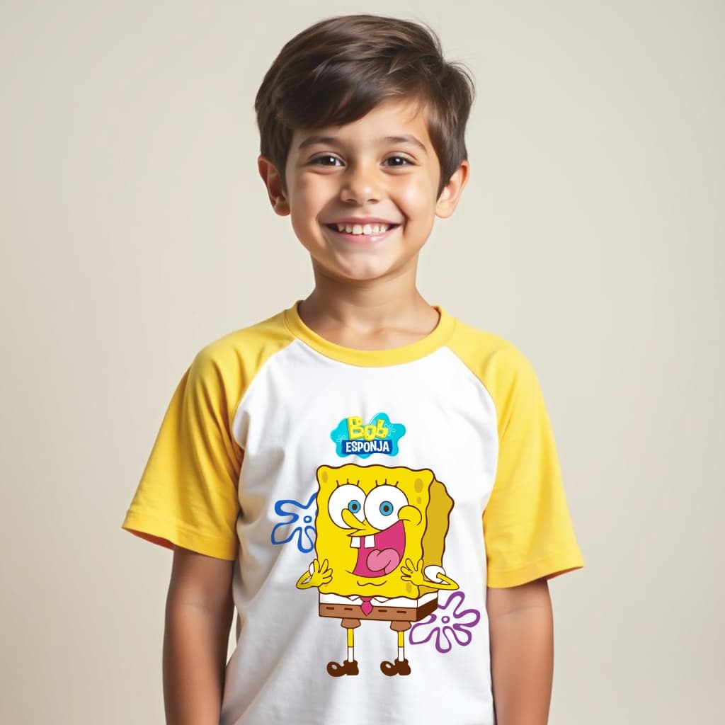 Bob Esponja - Camiseta Infantil Fantasia Aniversário