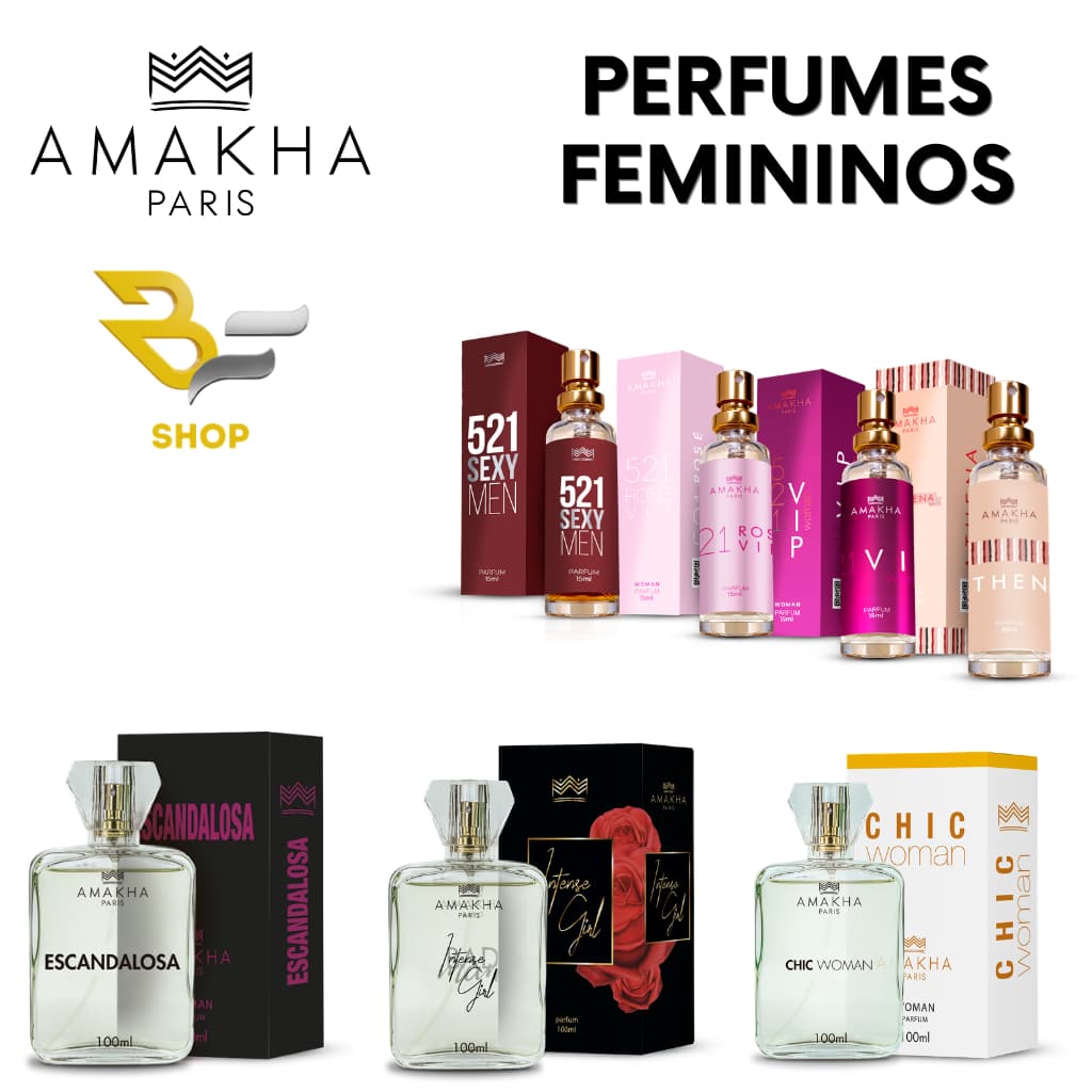 Perfumes Femininos Amakha Paris 15ml | Escolha o seu favorito! Fixação Intensa!