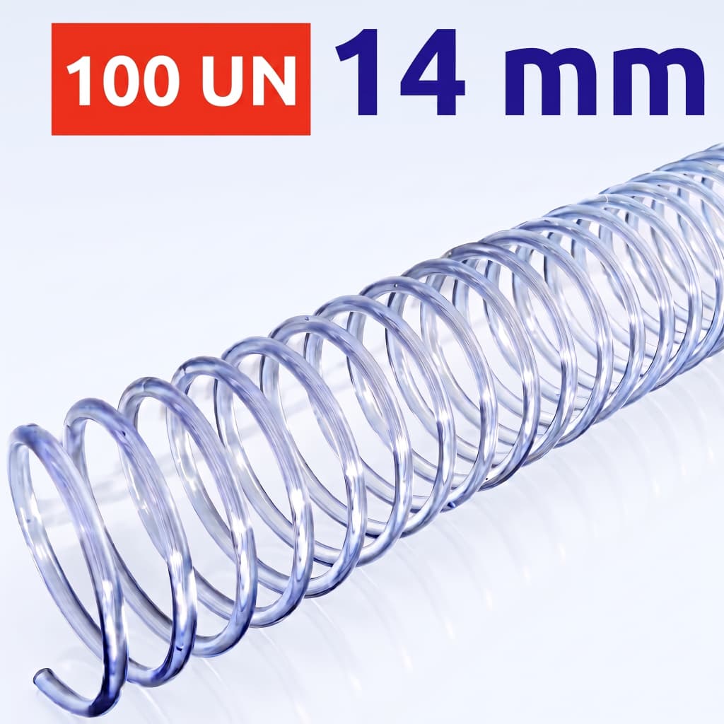 ESPIRAL 14MM CRISTAL PARA 85 FLS, COMBAHAMAS, 100 UN