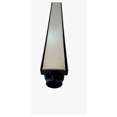 Kit 2 RALO LINEAR OCULTO 6X50 GRELHA INOX ESCOVADO PRETO BANHEIRO GARAGEM LAVANDERIA