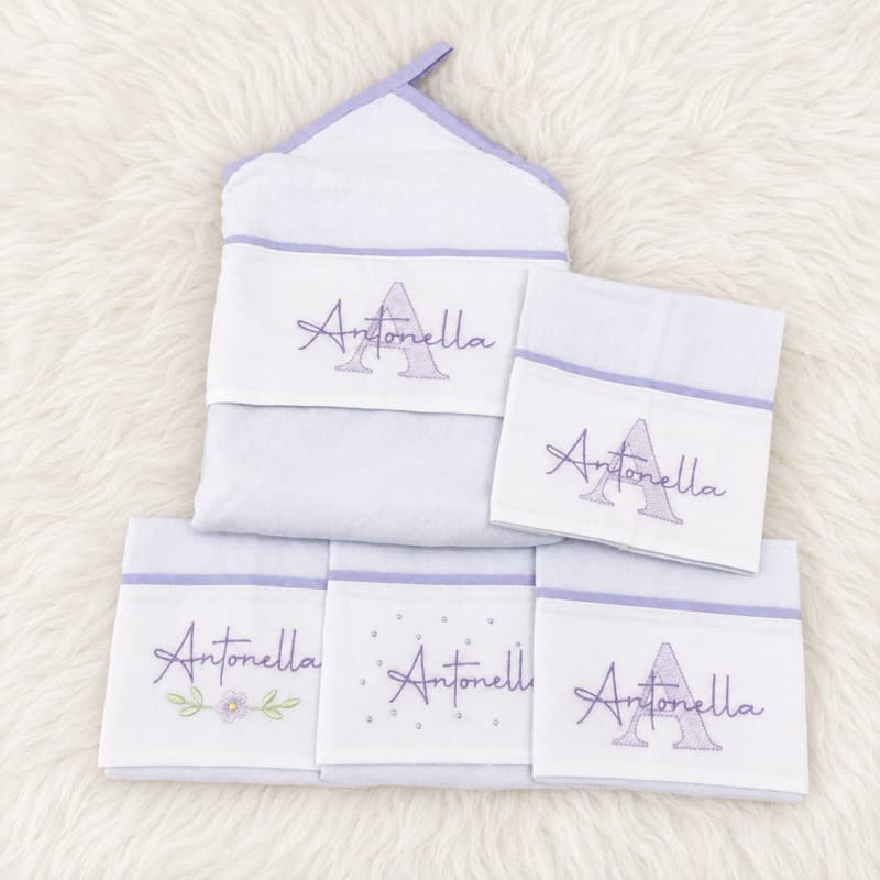 Kit fraldas personalizadas 5 peças Pronta Entrega nome Antonella. Envio Imediato