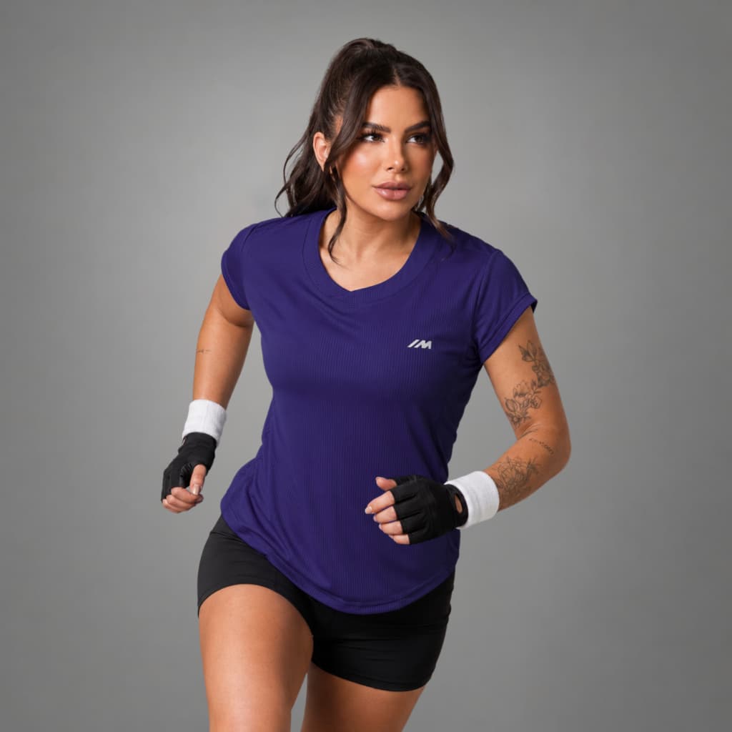 Camiseta Academia Feminina Dry Fit Treino Blusa Furadinha Caminhada Treino Musculação