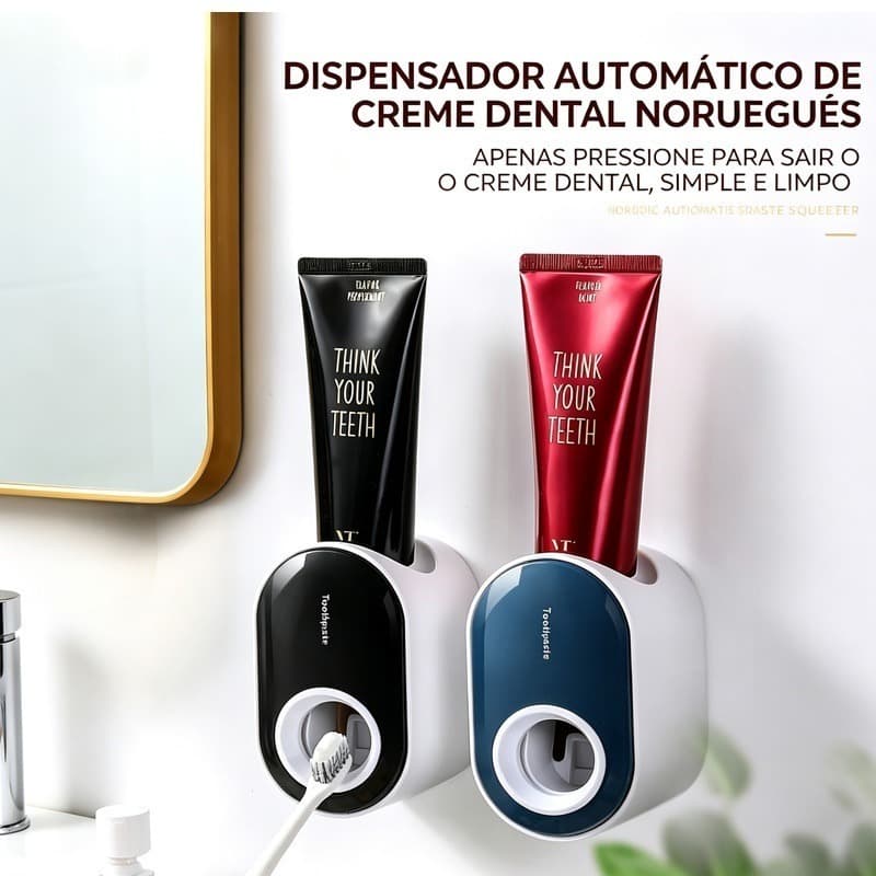 Suporte Dispenser Automático de Pasta de Dente, Extração Quantitativa, Fácil de Limpar, Sem Perfuração, Acessório Prátic