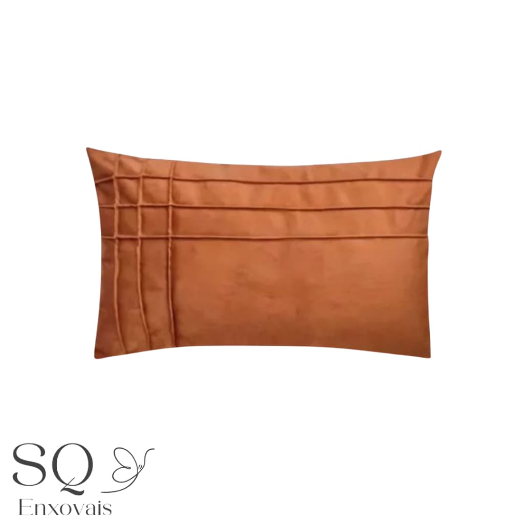 Capa Para Almofada Baguete Suede Drapeada II 45x30 cm Decorativa