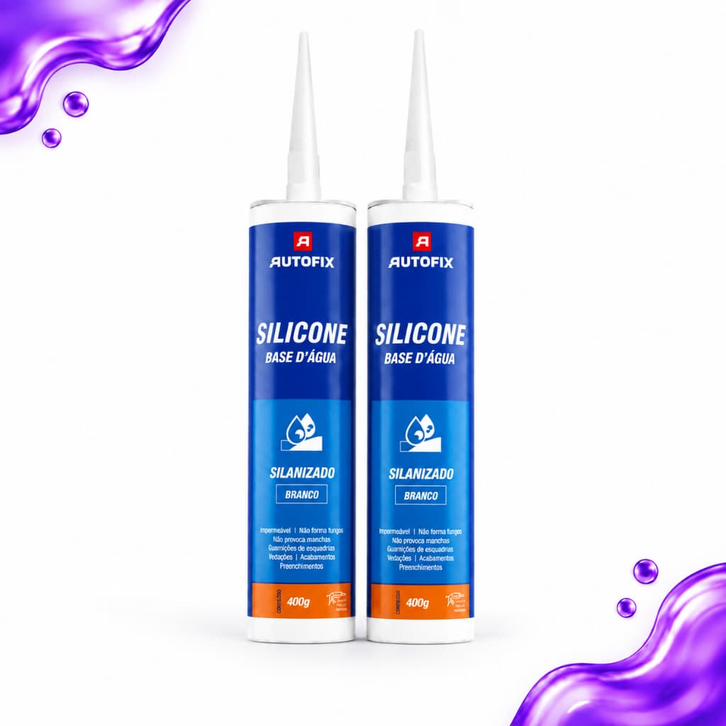 2 Unidades Silicone Acrílico Base D'Água Autofix 400g Branco Box Banheiro Cozinha Pia Tanque Umidade