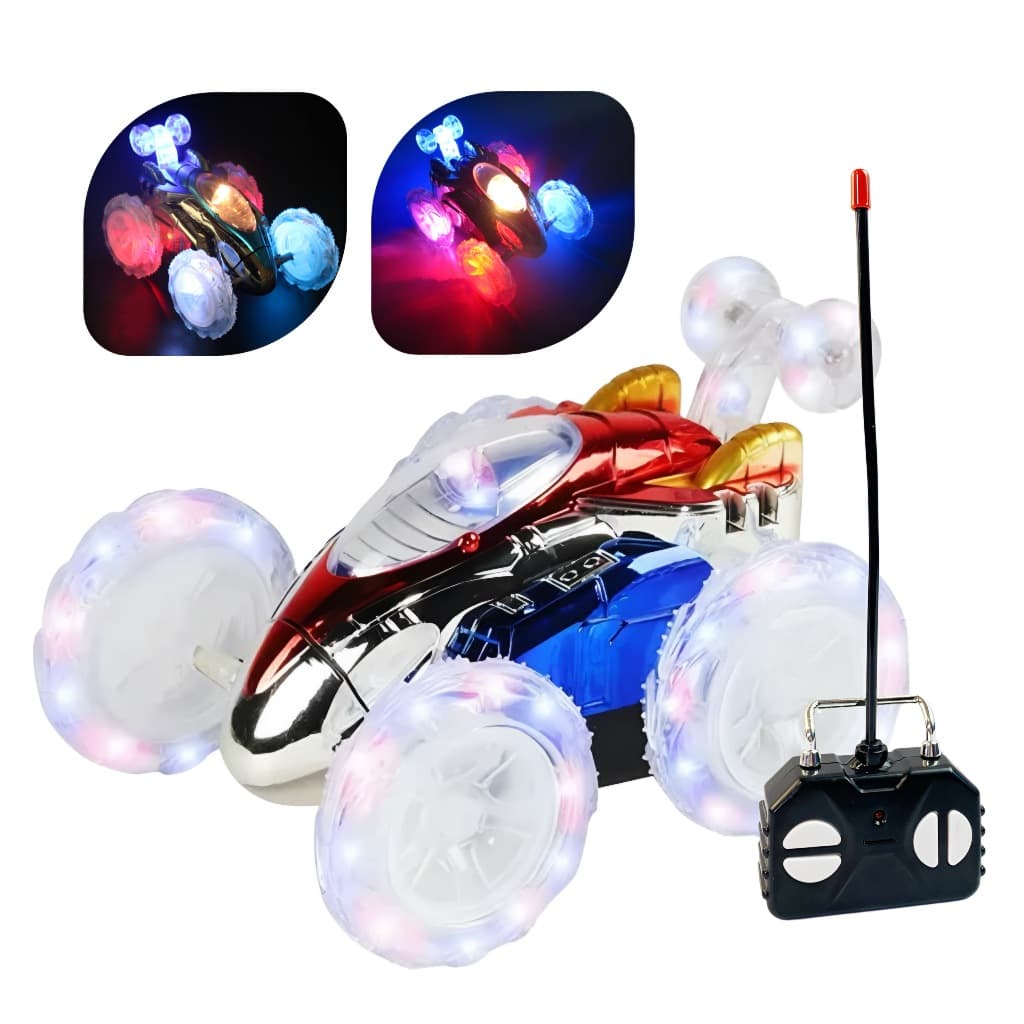 Carrinho Maluco de Controle Remoto 360° com Luzes LED