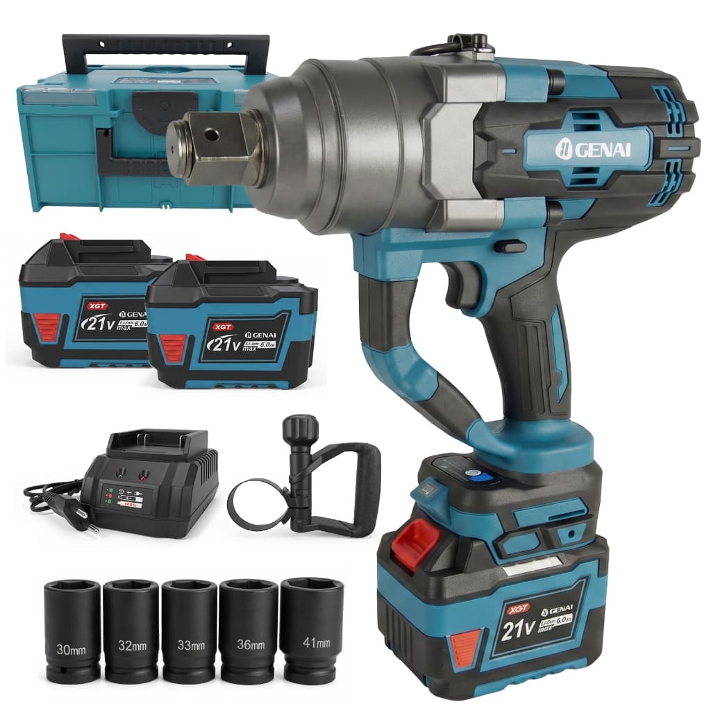 Chave de Impacto 21V 3000N.m Motor Sem Escova - Kit com 2 Baterias e Maleta