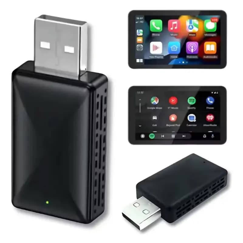 Adaptador Wireless Bluetooth CarPlay & Android Auto 2 em 1 – Conexão Sem Fio via Wi-Fi para Centrais Multimídia