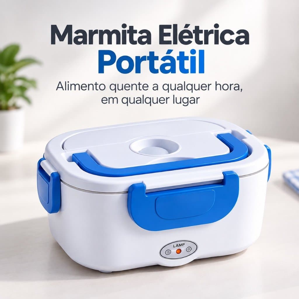 Marmita Elétrica Portátil 1,5L Inox 30min 220V Hermética Sem Vazamento