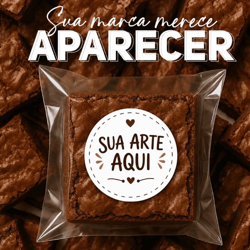 Etiqueta Adesiva Brownie - Adesivo personalizado para Brownie Vinil À prova d’água