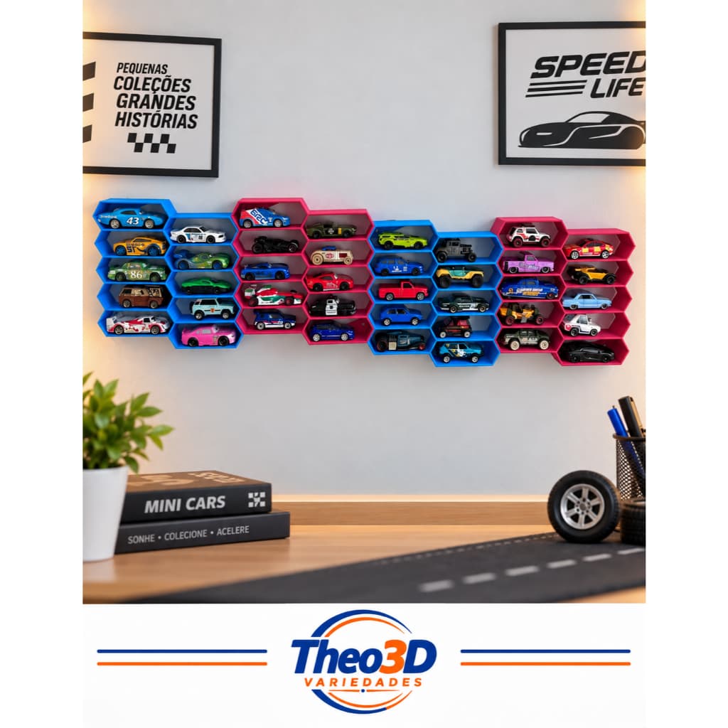 Display Expositor de Carrinhos Hot Wheels / Matchbox – Organização e Estilo para 10 Carrinho