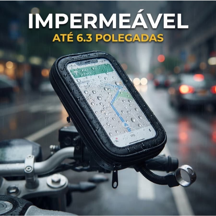 Suporte Celular Moto Bike Impermeável USB até 6.3 Polegadas