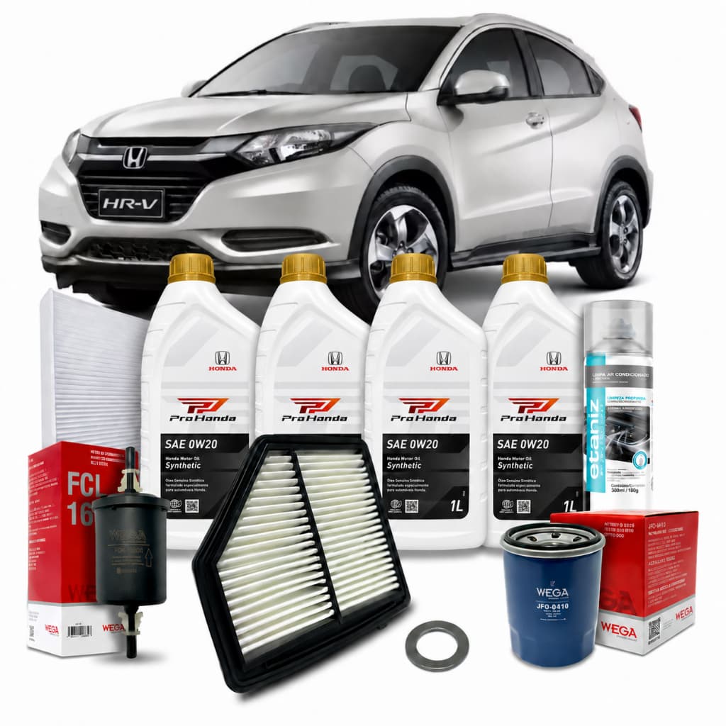 Kit Revisão Troca de Óleo 0w20 E Filtros Honda Hrv 1.8 2016 Em Diante