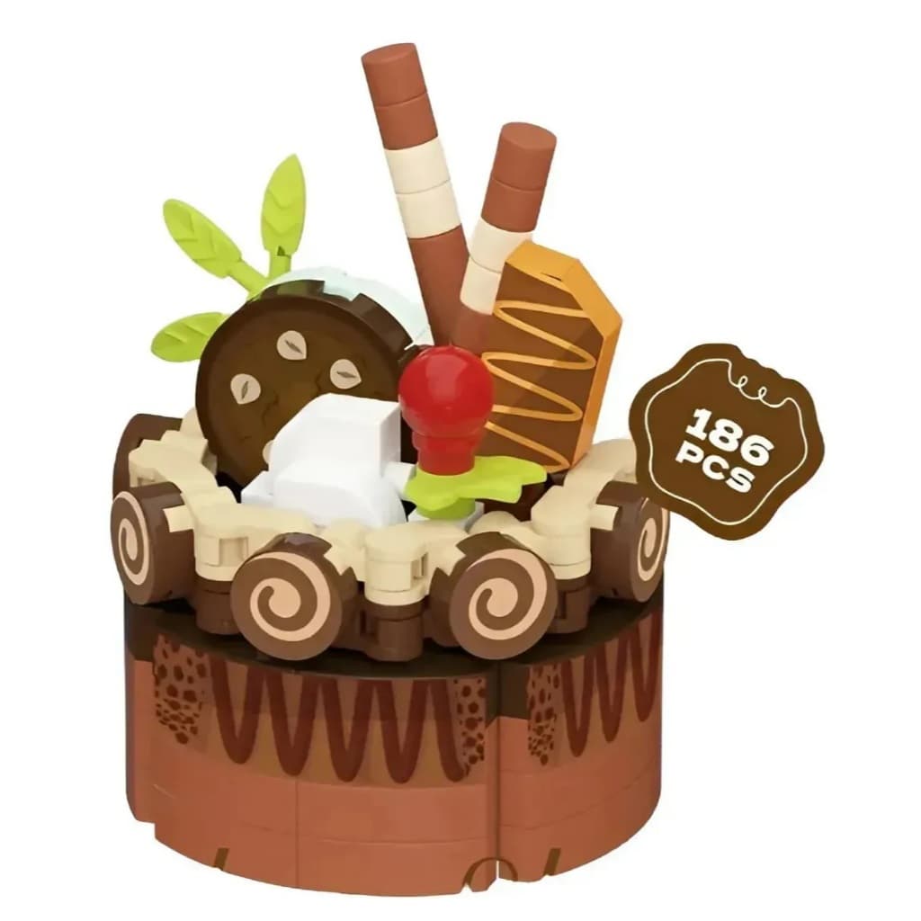 Blocos De Montar Sobremesa Mini Bolos Confeitaria - Inblox